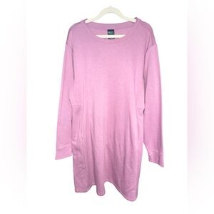 Tek Gear Easy Shirt Mauve Long Sleeve Dress with Pockets size 1X